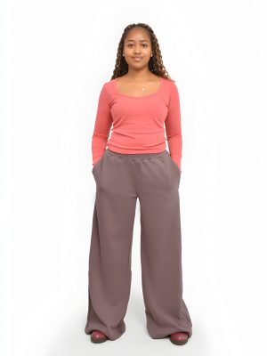 The Wide-Leg Coral & Mauve Set